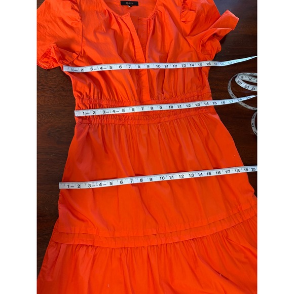 Quince Organic Cotton Tiered Maxi Dress Size S Vermilion Red Cottage Peasant - Picture 7 of 9